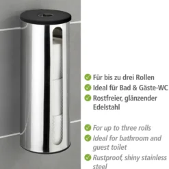 Turbo-Loc® Ersatzrollenhalter „Detroit“ Edelstahl WENKO