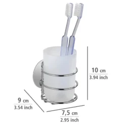 Turbo-Loc® Set: Seifenspender & Zahnputzbecher, weiß satiniert WENKO