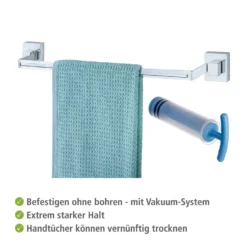 Vacuum-Loc® Badetuchstange „Quadro Uno“, Edelstahl WENKO