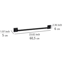 Vacuum-Loc® Badetuchstange „Quadro“, schwarz, Edelstahl WENKO