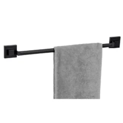 Vacuum-Loc® Badetuchstange „Quadro“, schwarz, Edelstahl WENKO