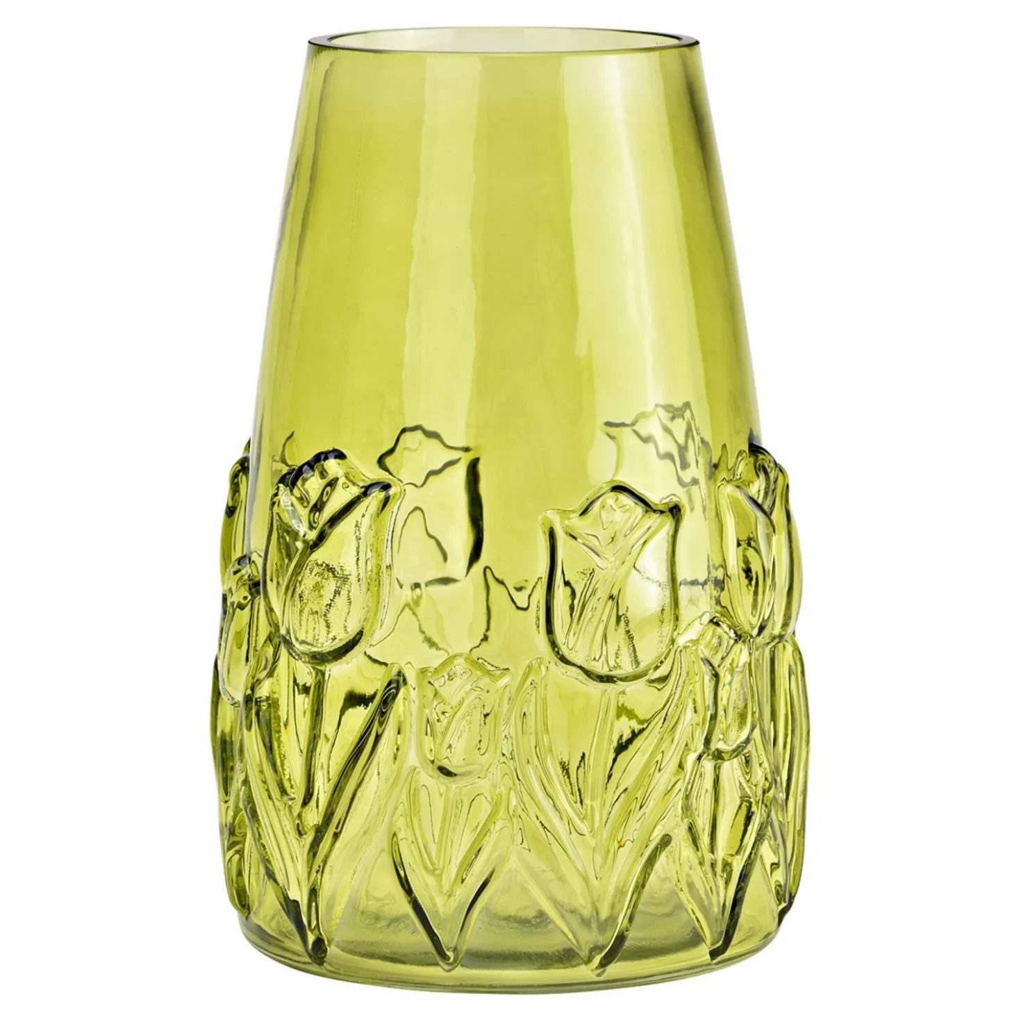 Vase mit Blumendekor grün 22 cm Höhe