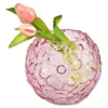 Vase mit Blumendekor rosa 16 cm Höhe