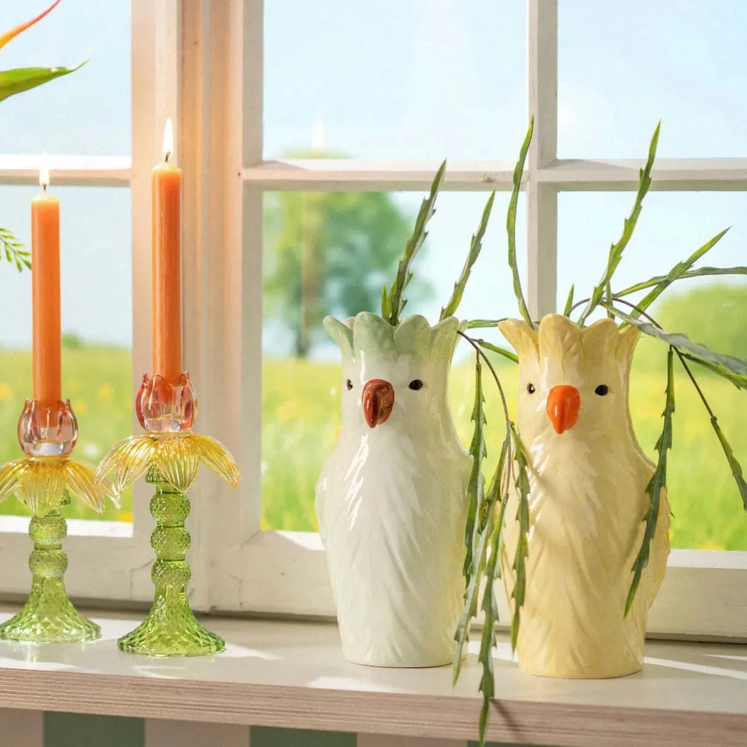 Vase "Papagei" gelb