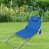 VCM Gartenliege Sonnenliege rollbar Blau