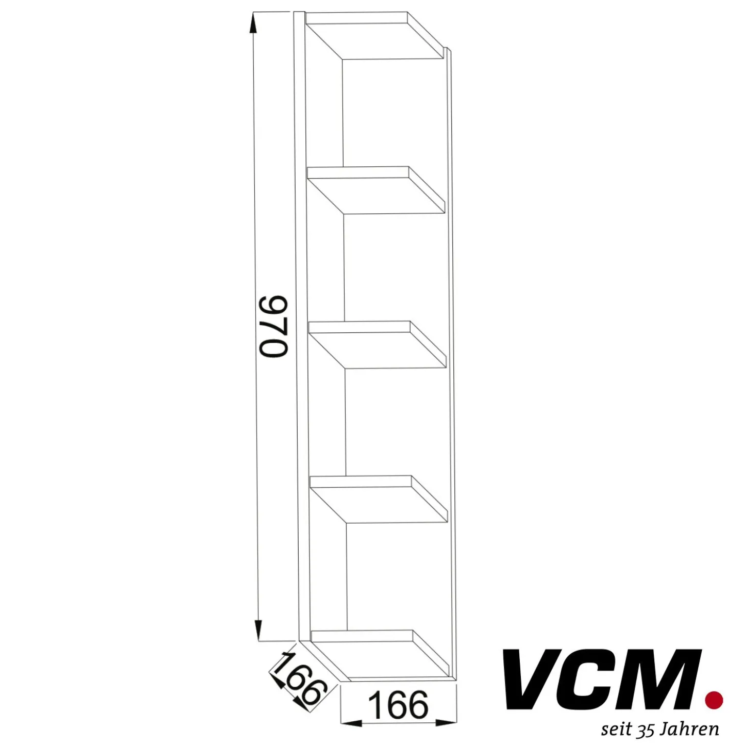 VCM Regal "Honsa-Stand" Weiß/Holz