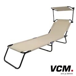 VCM Sonnenliege mit Dach Creme