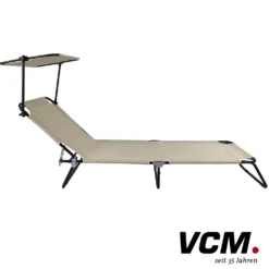 VCM Sonnenliege mit Dach Creme