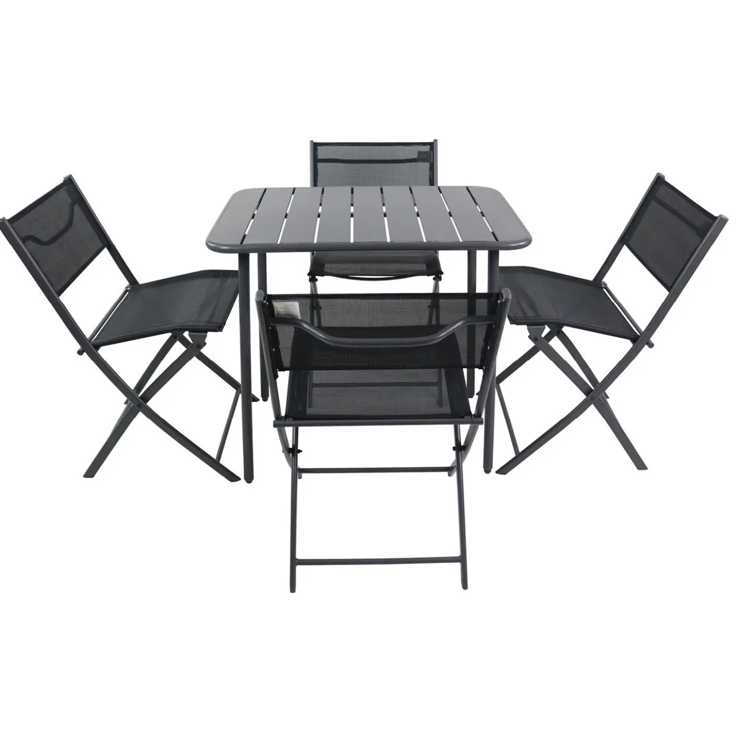 VCM 5-tlg. Gartenset "Sumila" 80 x 55 Schwarz