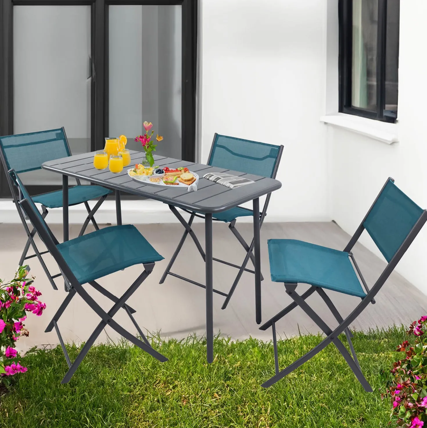 VCM 5-tlg. Gartenset "Sumila" 110 x 55 Türkis