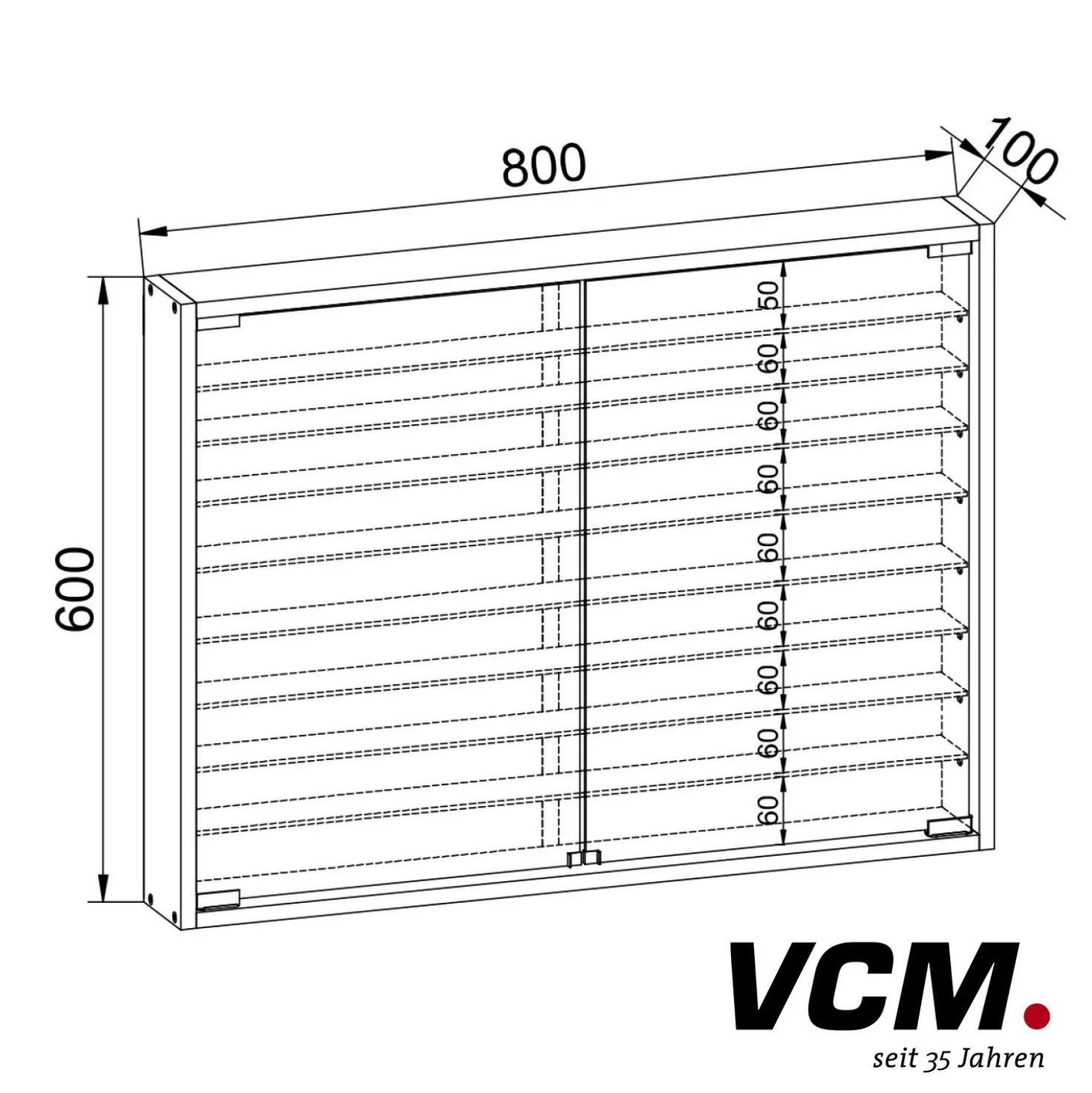 VCM Vitrine "Mandosa XXL" Weiß