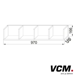 VCM Wandregal "Honsa" Weiß/Eiche