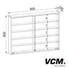VCM Wandvitrine "Mandosa L" Schwarz