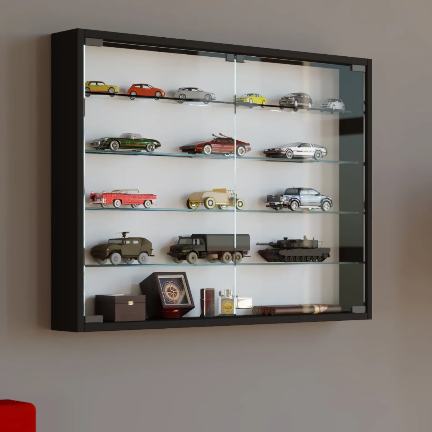VCM Wandvitrine "Mandosa L" Schwarz