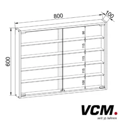 VCM Wandvitrine "Mandosa L" Weiß