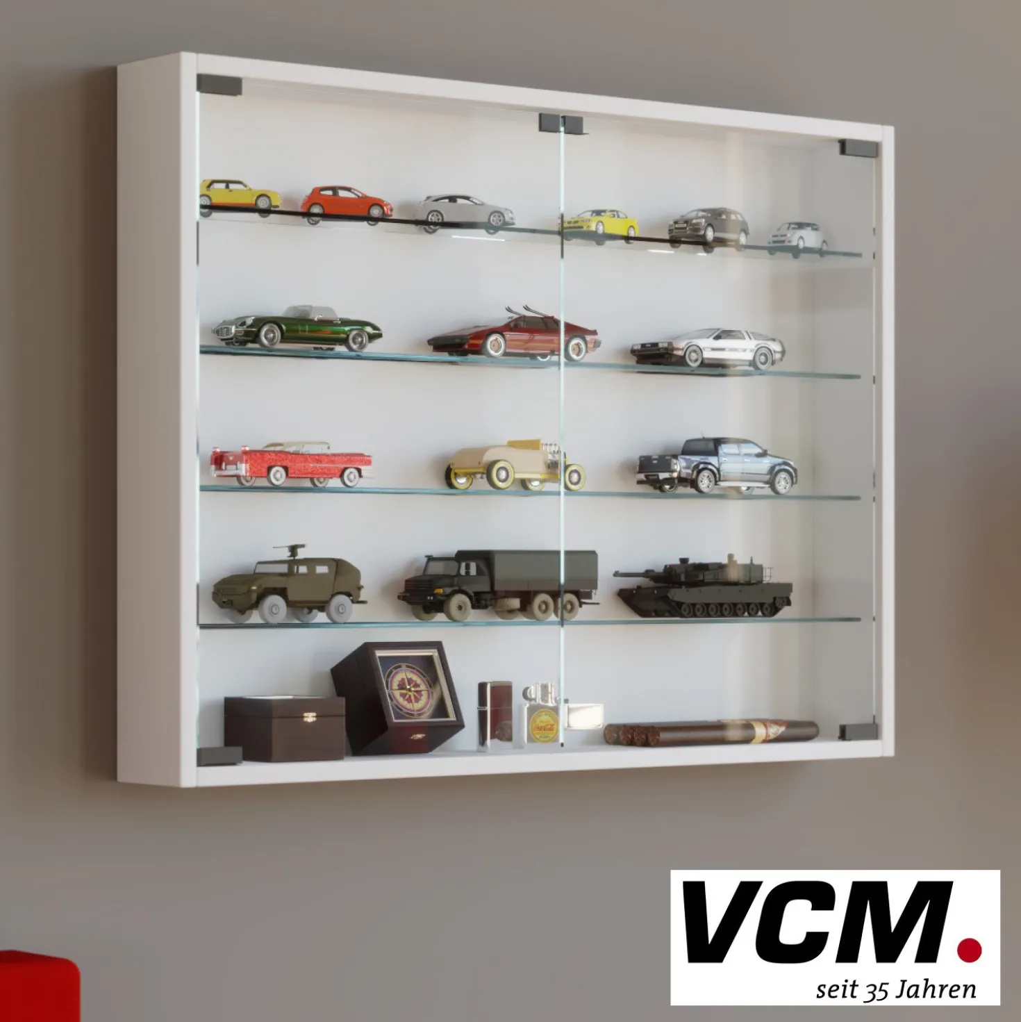 VCM Wandvitrine "Mandosa L" Weiß
