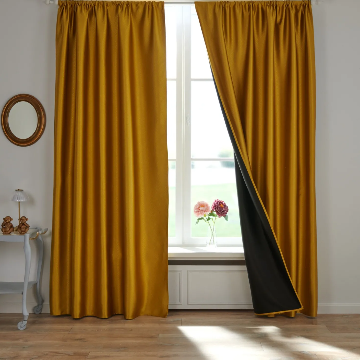 Verdunkelungsvorhang goldfarben 140 x 230 cm Eldo