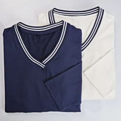 V-Shirts blau + weiß 2er-Set