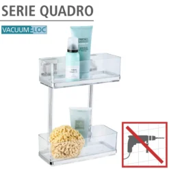 Wandregal Quadro 2 Etagen Vacuum-Loc Edelstahl WENKO