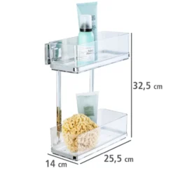 Wandregal Quadro 2 Etagen Vacuum-Loc Edelstahl WENKO
