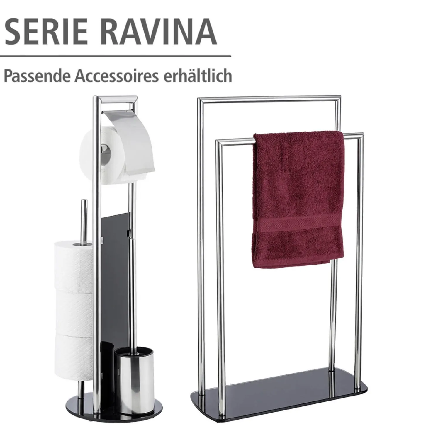 WC-Garnitur & Handtuchständer „Ravina“ 3in1 WC-Set WENKO