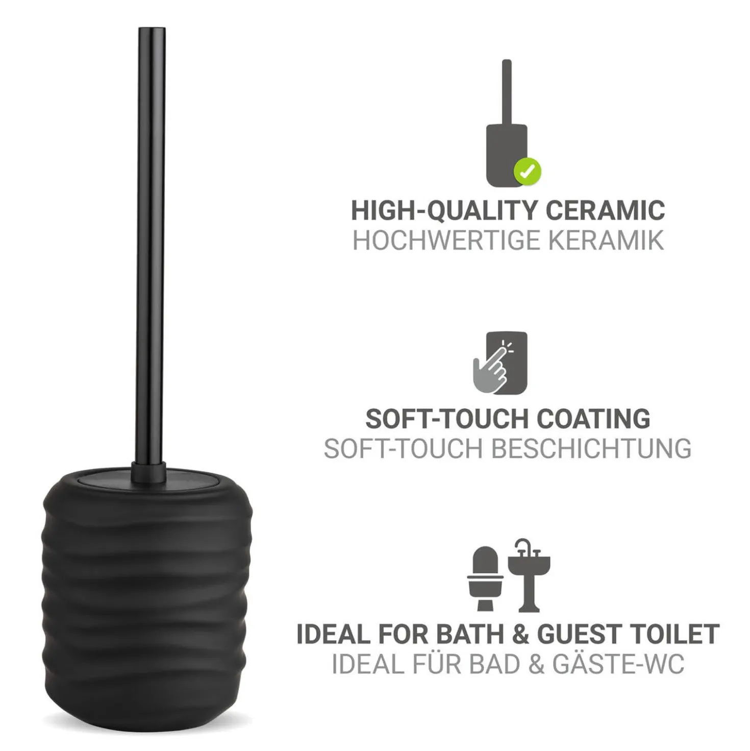 WC-Garnitur „Illana“ Schwarz Soft-Touch WENKO