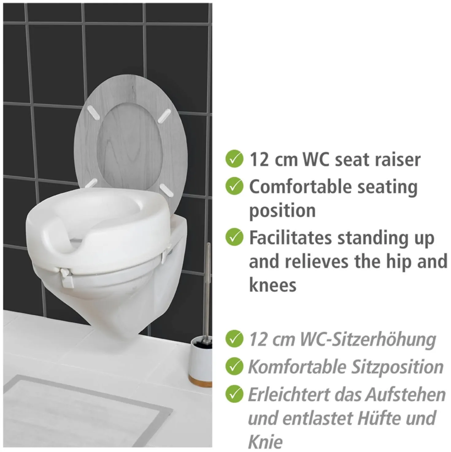 WC-Sitz-Erhöhung „Secura“ 150 kg Tragkraft WENKO