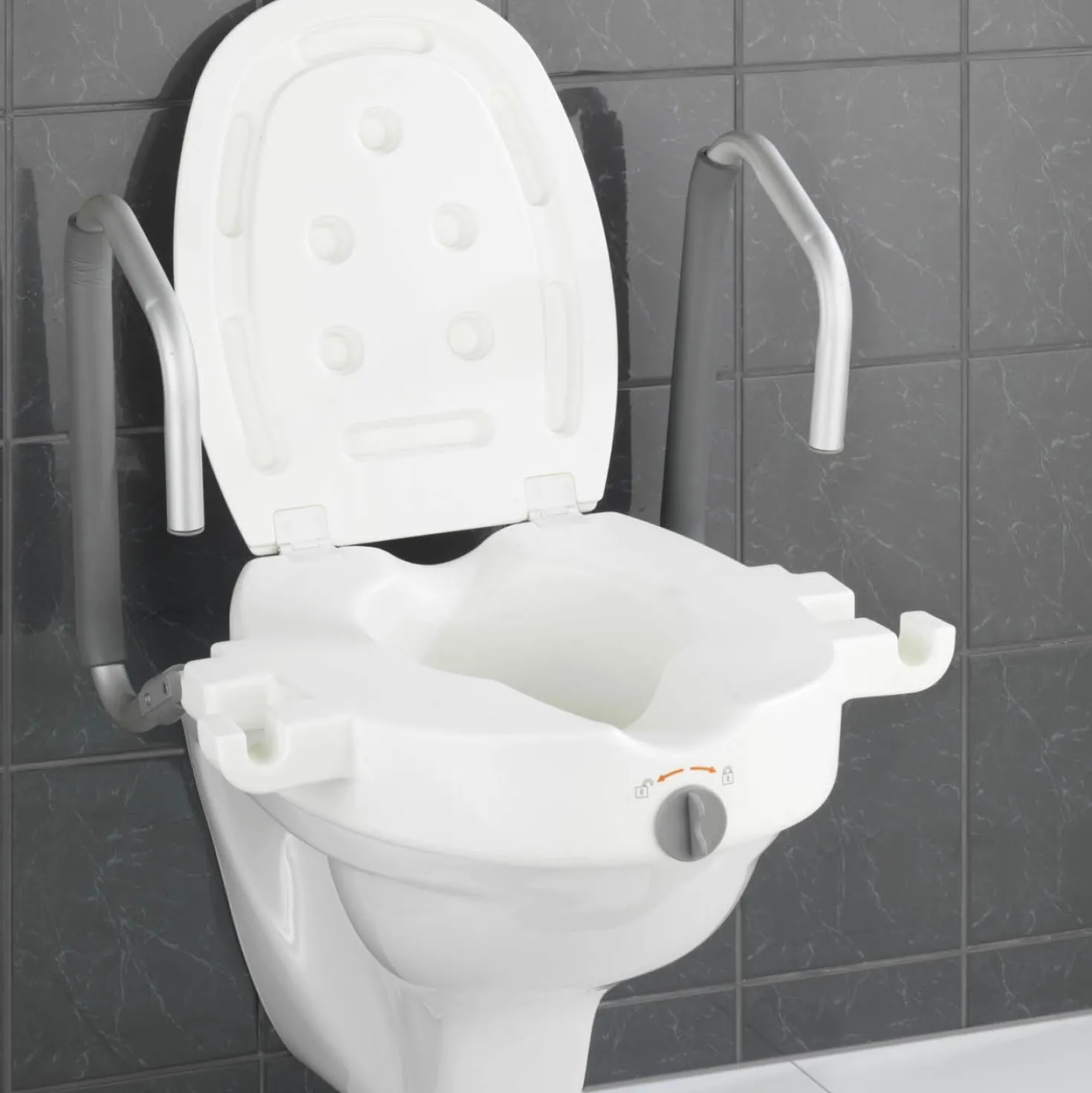 WC-Sitz Erhöhung „Secura“ mit Stützgriffen WENKO