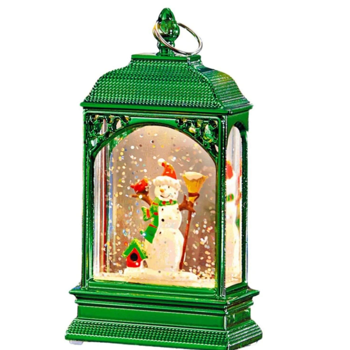 Weihnachtslaterne mit Glitter grün Eldo