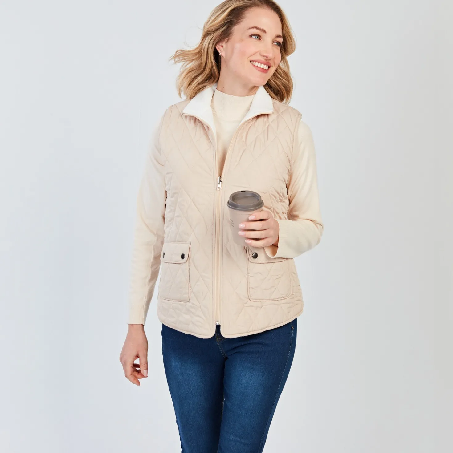 Wendeweste "Emilia" beige