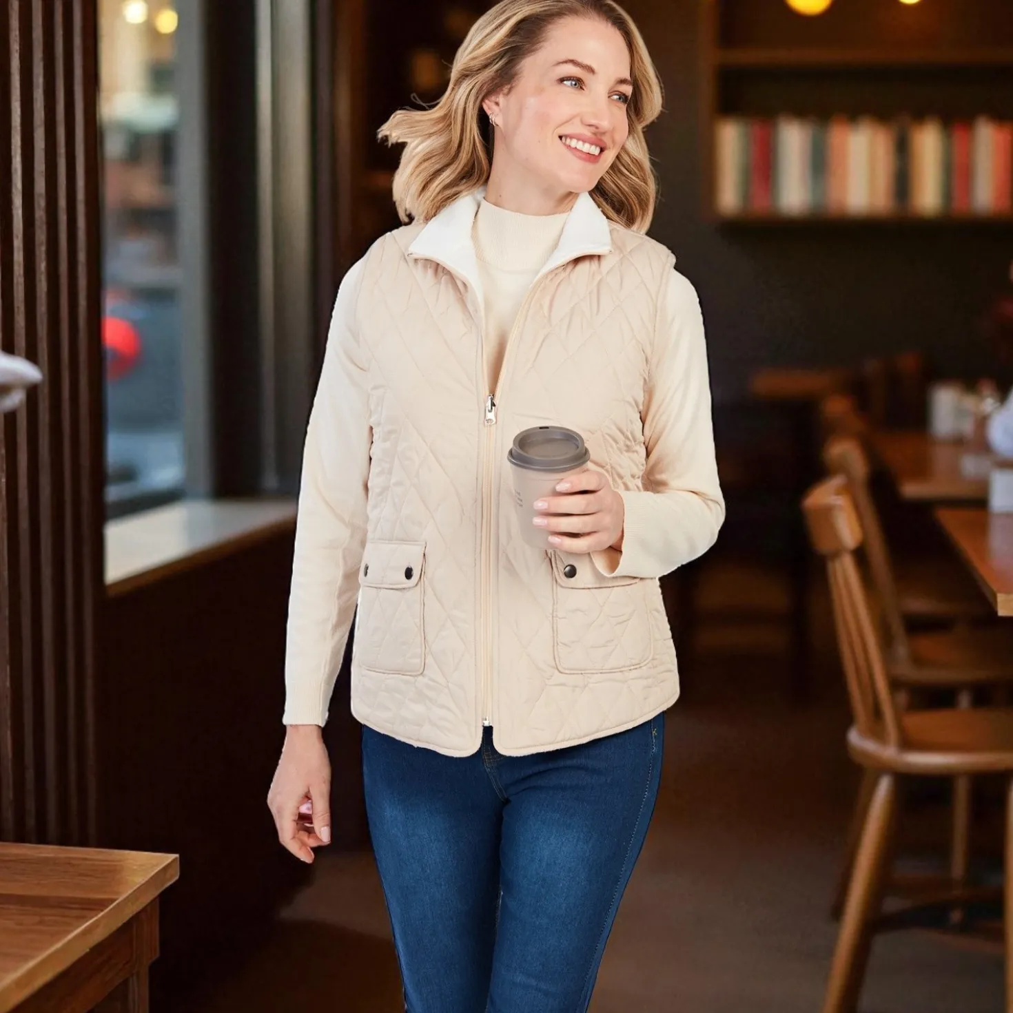Wendeweste "Emilia" beige