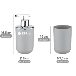 WENKO Bad-Accessoire-Set "Brasil" Grau, 4-tlg.