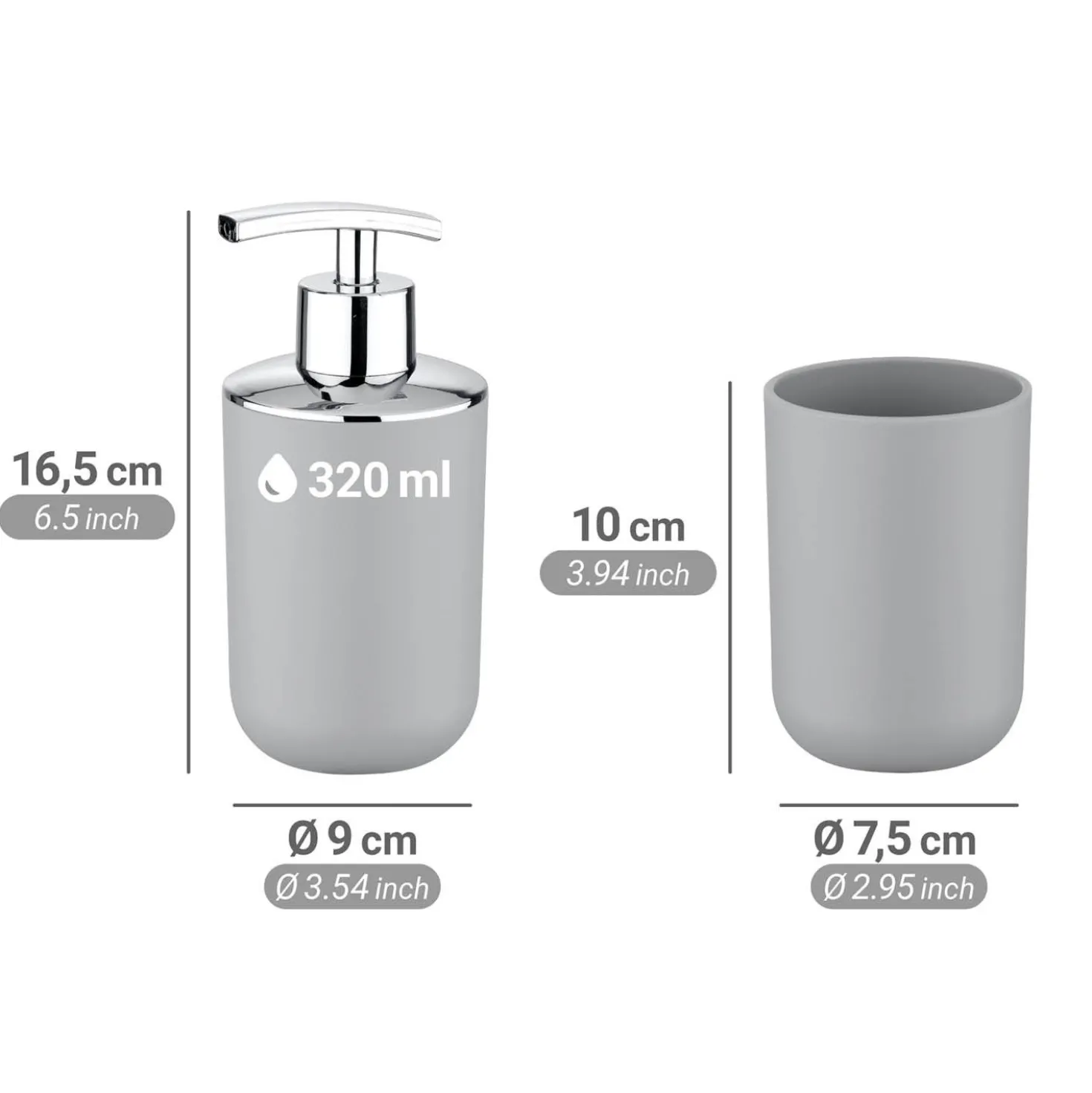 WENKO Bad-Accessoire-Set "Brasil" Grau, 4-tlg.