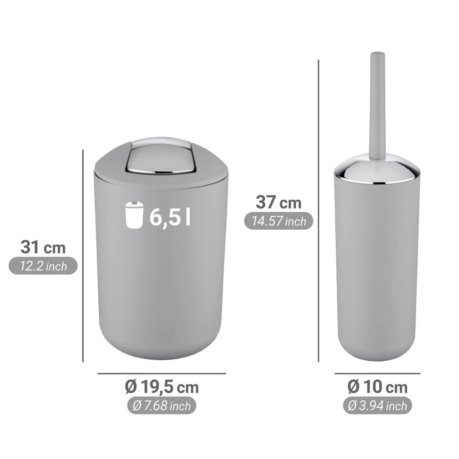 WENKO Bad-Accessoire-Set "Brasil" Grau, 4-tlg.