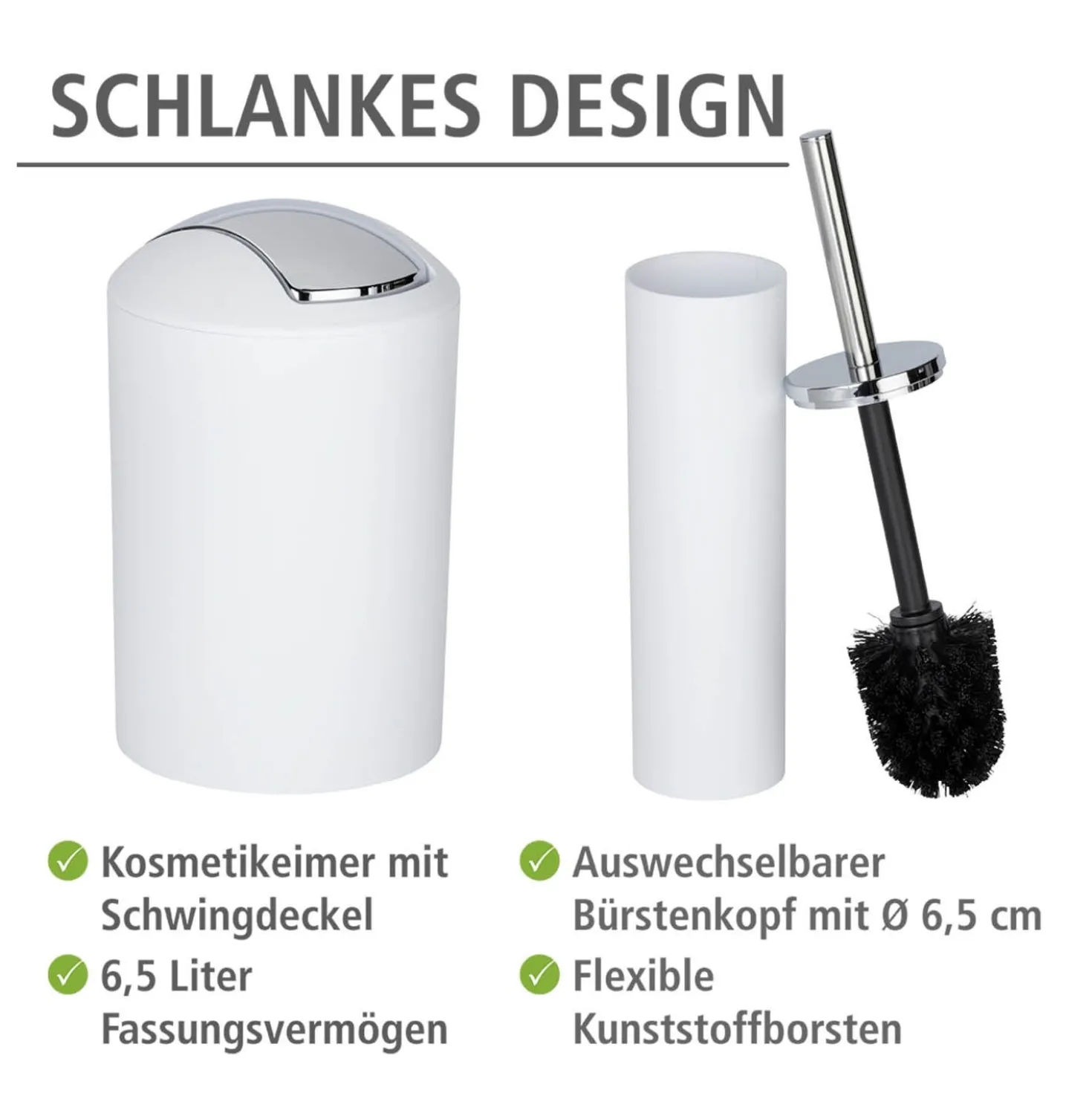 WENKO Bad Accessoire Set "Calvo" weiß matt, 4-tlg.