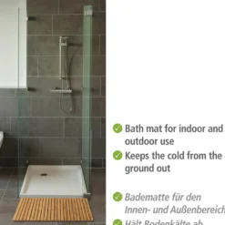 WENKO Baderost Mod. Indoor & Outdoor Bambus, 100 x 50 cm, für Dusche, Bad & Pool