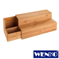 WENKO Bambus Treppe für Kaffee und Tee, beidseitig ausziehbar