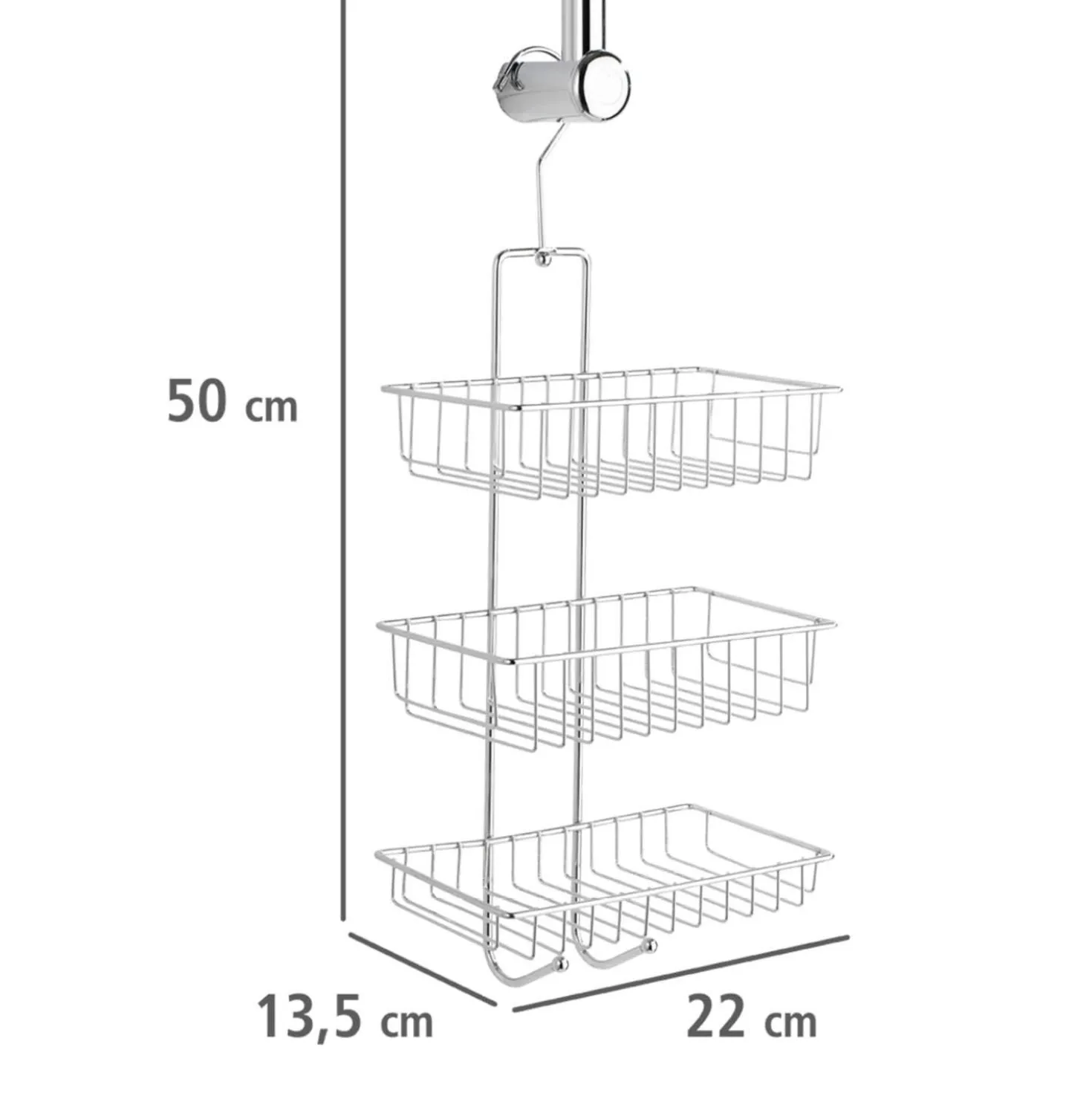 WENKO Exclusiv Duschcaddy Mod. Nivala 3 Ablagen, Chrom