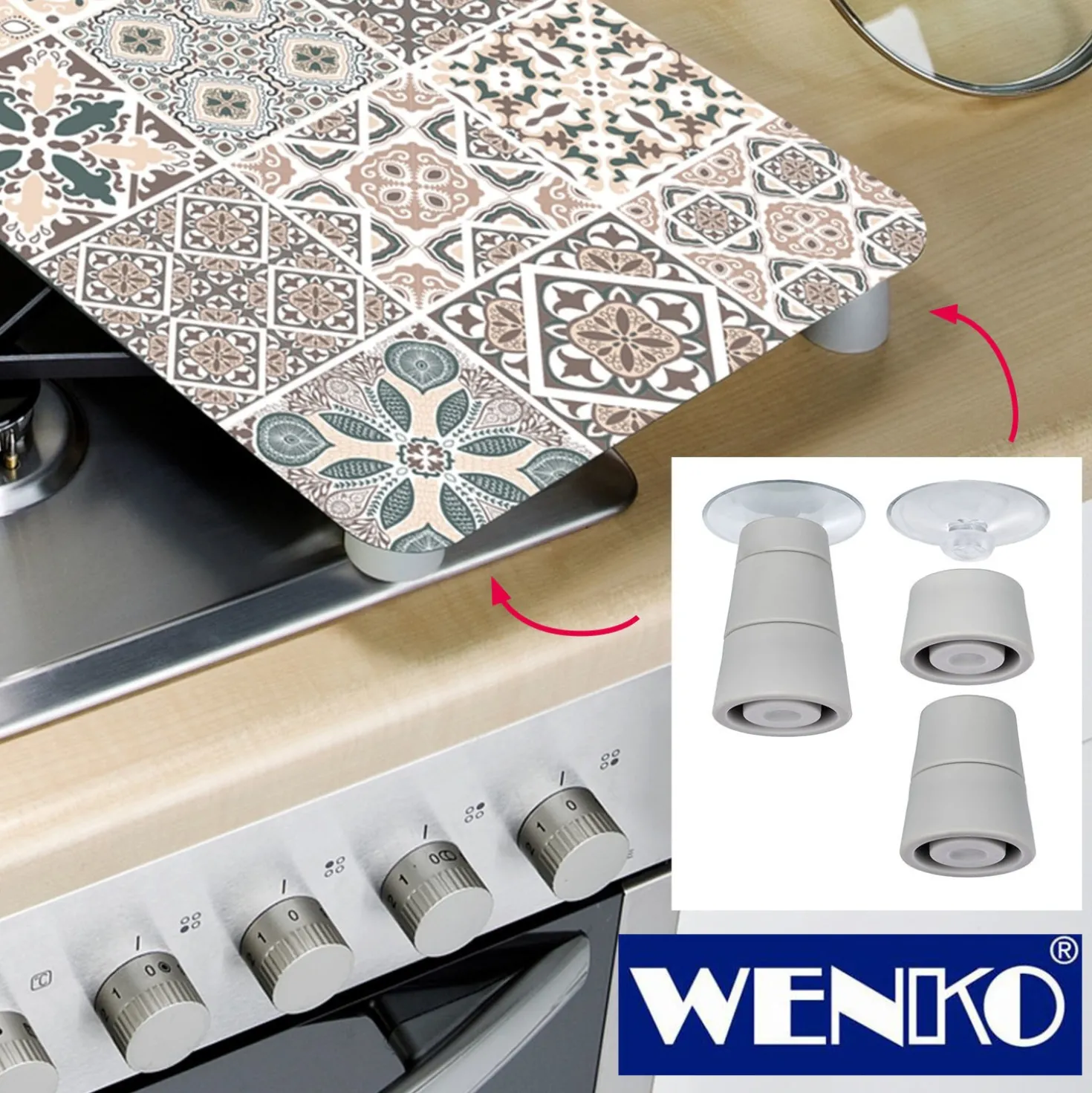 WENKO Herdabdeckplatten Universal Kachel 2er-Set, für alle Herdarten