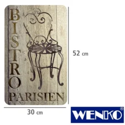 WENKO Herdabdeckplatte Universal Bistro 2er-Set, für alle Herdarten