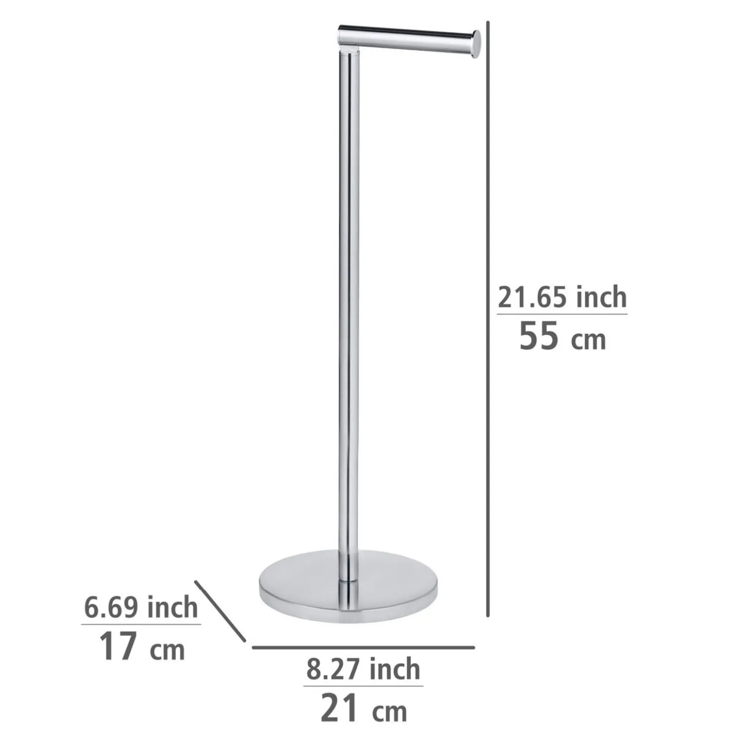 WENKO 2in1 Stand Toilettenpapierhalter, Edelstahl, platzsparend, für bis zu 4 Ersatzrollen
