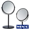 WENKO Kosmetik-Standspiegel Assisi Ø 17 cm Schwarz