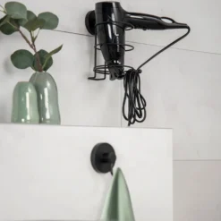 WENKO Mod. Vacuum-Loc® Haken Schwarz 2er Set, Befestigen ohne Bohren