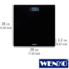 WENKO Personenwaage LCD Schwarz, digitale Körperwaage mit LCD-Display