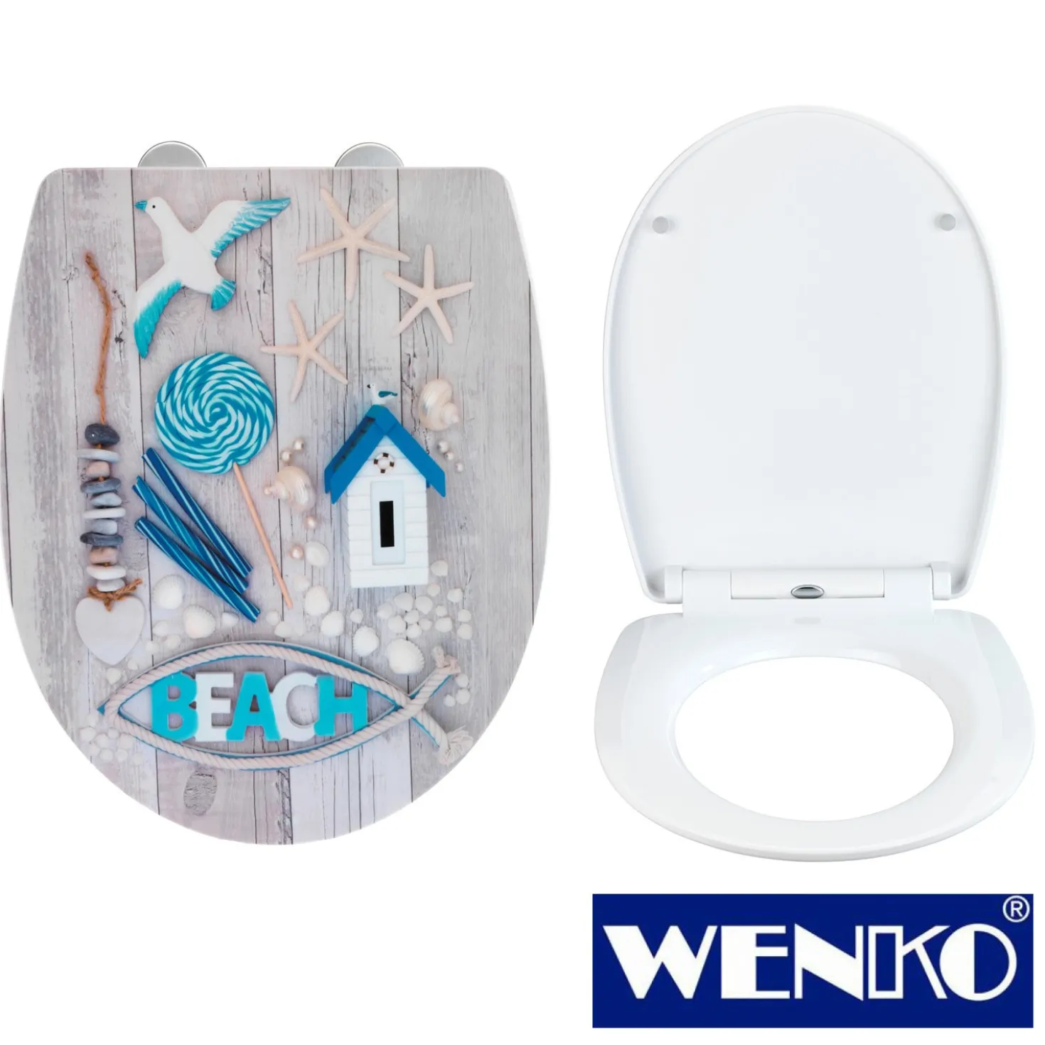 WENKO Premium WC-Sitz Beach High Gloss, Thermoplast