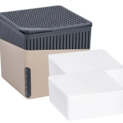 WENKO Raumentfeuchter Cube Beige, 2 x 1000 g, für Räume bis ca. 80 m³