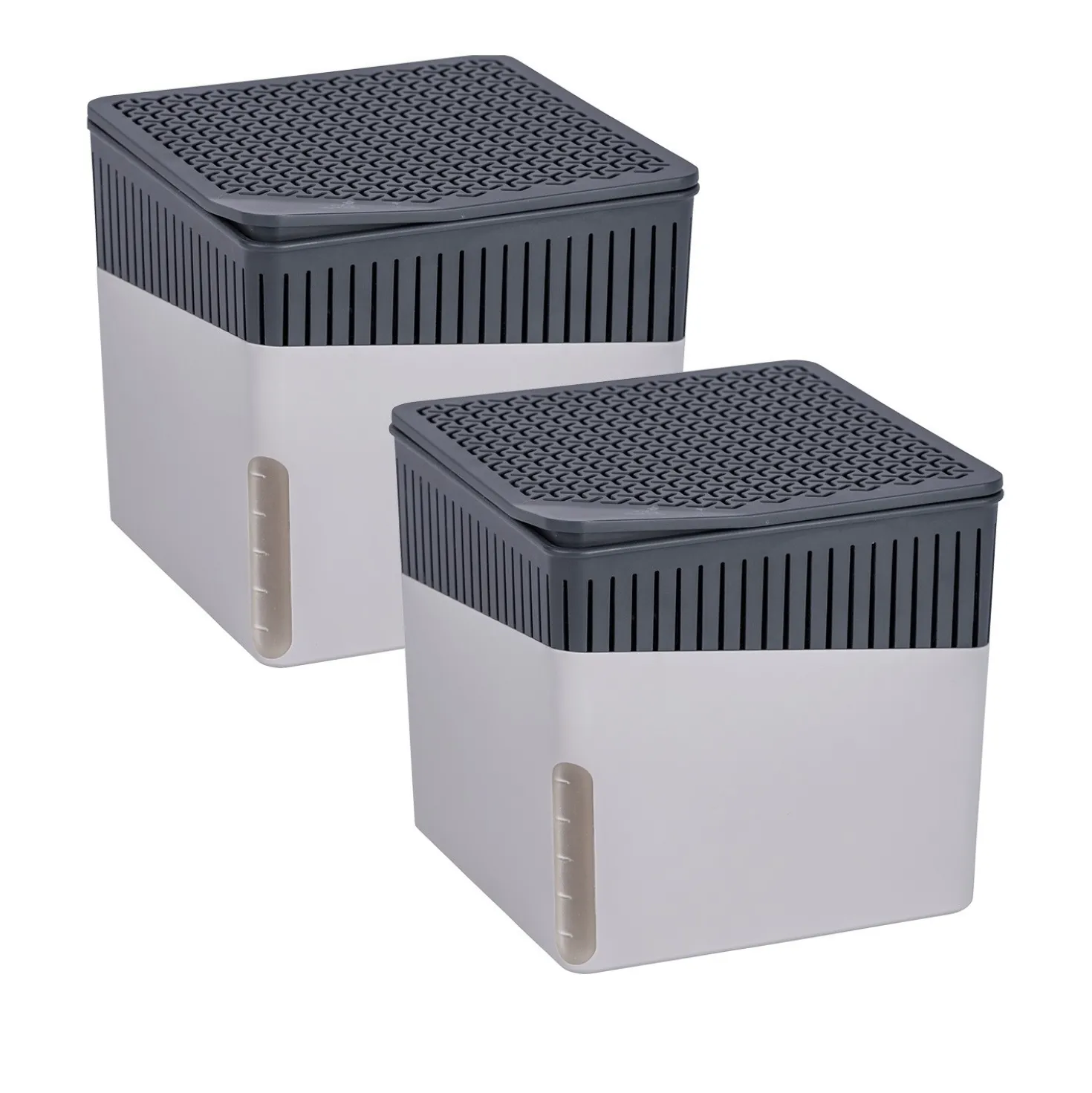 WENKO Raumentfeuchter Cube, Grau, 500 g, 2er Set, Luftentfeuchter