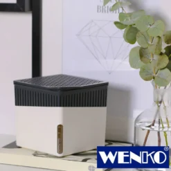 WENKO Raumentfeuchter Cube, Grau, 500 g, 2er Set, Luftentfeuchter