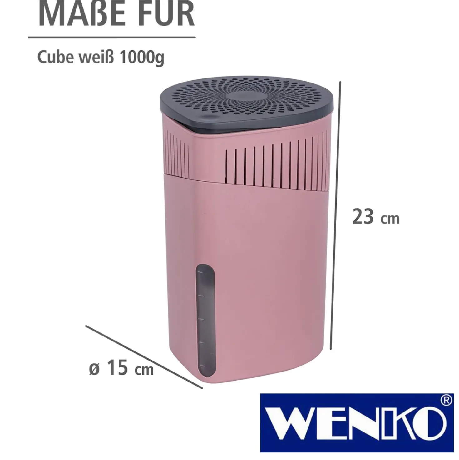WENKO Raumentfeuchter Drop Rosa 2 x 1000 g, für Räume bis ca. 80m³