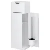 WENKO Stand WC-Garnitur Mod. Imon 6 in 1 Weiß matt, integrierter Toilettenpapierhalter, WC-Bürstenhalter